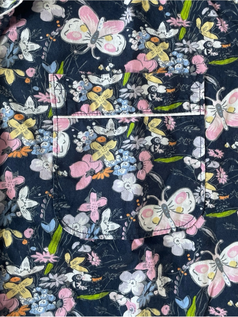 Vera Bradley XL Pajama Set Short Sleeve Button-up Shirt Shorts Bloom Boom Navy - Picture 6 of 12